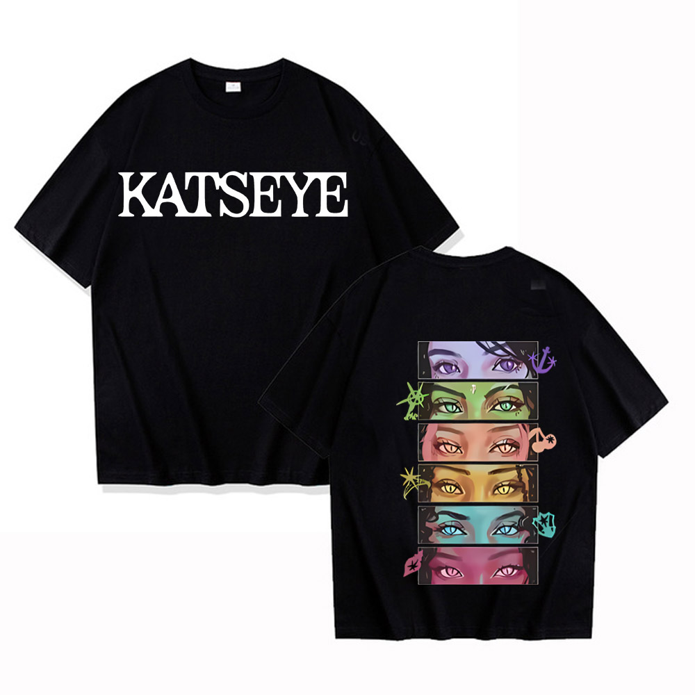 Vintage Fashion Collage - Kpop Katseye Eyes Collage T-shirt Mannen