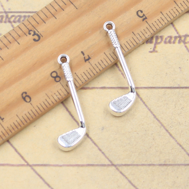 Vintage Fashion Club Photos - 20st Charms golfclub 27x9mm Antiek Zilver