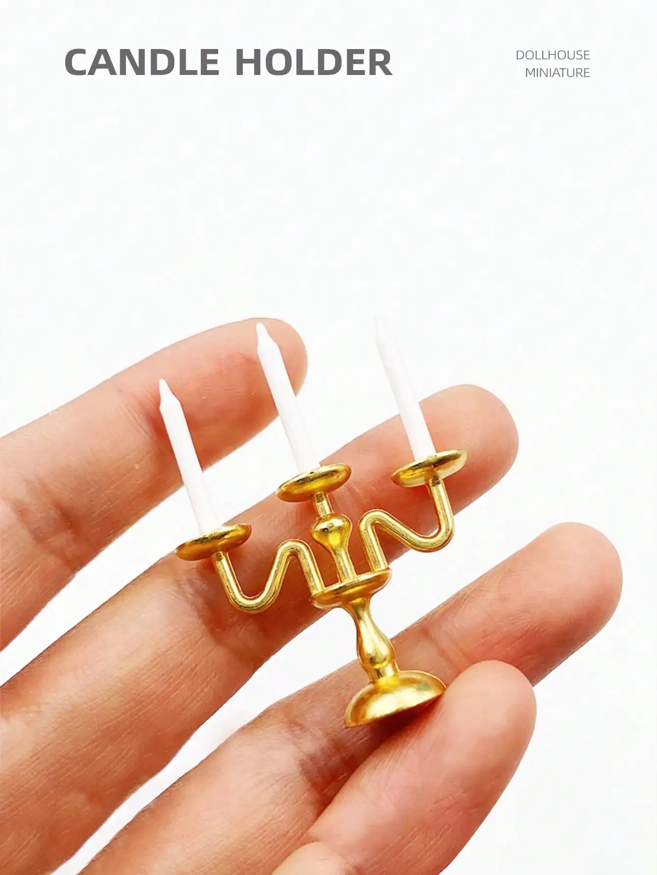 Vintage Fashion Dolls - 1:12 schaal miniatuur vintage kandelaar voor