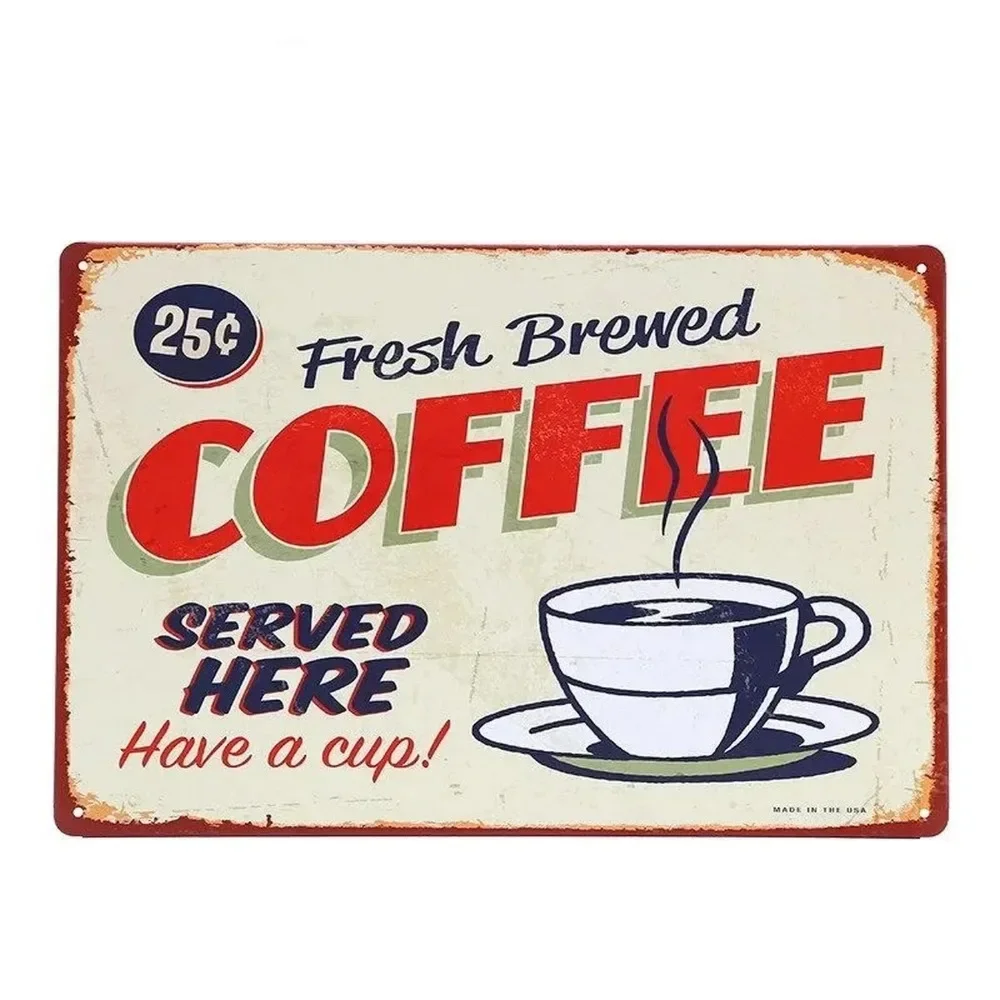 Vintage Fashion Posters - Plaquette Metalen Borden Drink Koffie Wanddecoratie