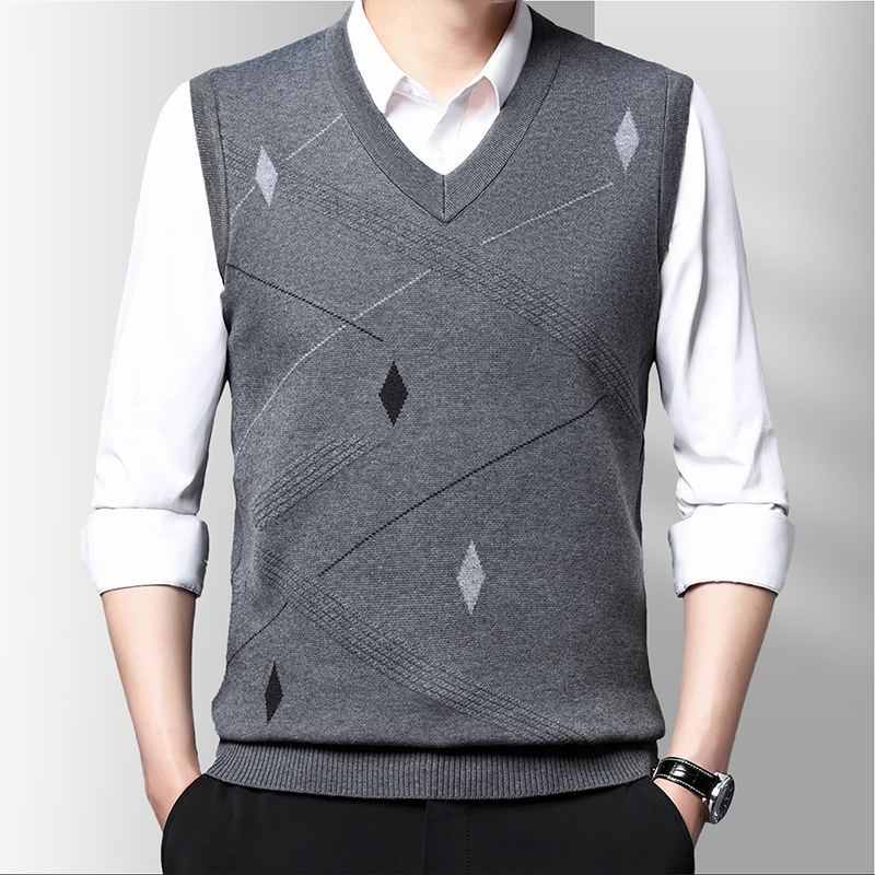 Vintage Fashion Korea - Lente Nieuwe Casual Effen Jacquard Mouwloze