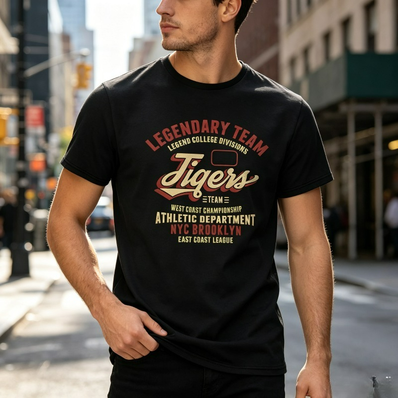 Vintage Fashion Nyc - Heren streetwear T-shirt LEGENDARY TEAM tijgers