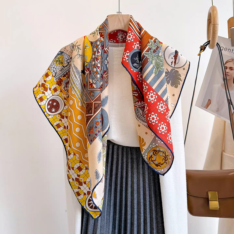 Vintage Fashion Collage - 30% MULBERRY ZIJDE 70% WOL Sjaal