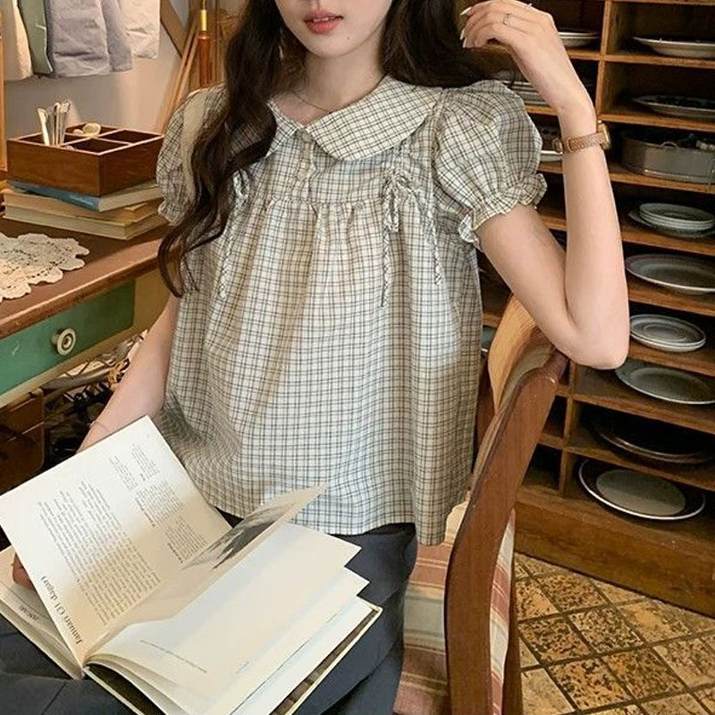 Vintage Fashion Dolls - Dameskleding Preppy stijl Koreaanse overhemden met