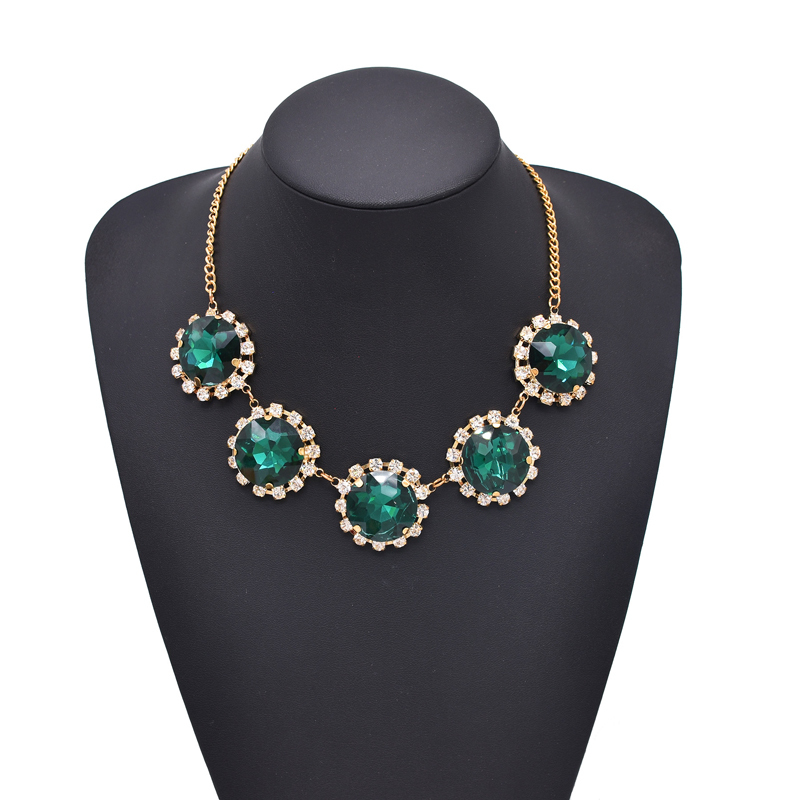 Vintage Fashion Vogue - Vrouwen Vintage Diamond Inlay Ketting Ronde