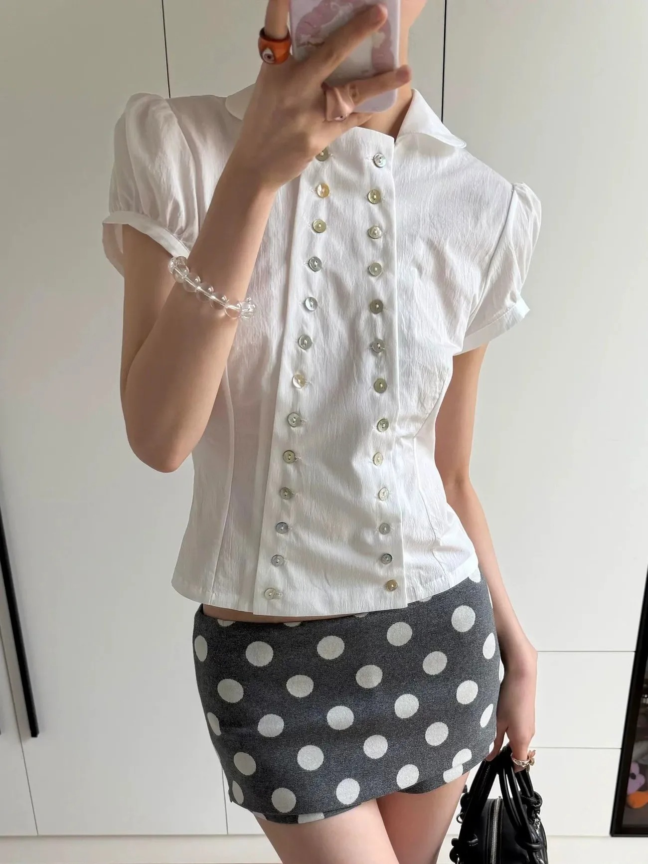 Vintage Fashion Korea - Y2K Esthetische Peter Pan Kraag Blouse