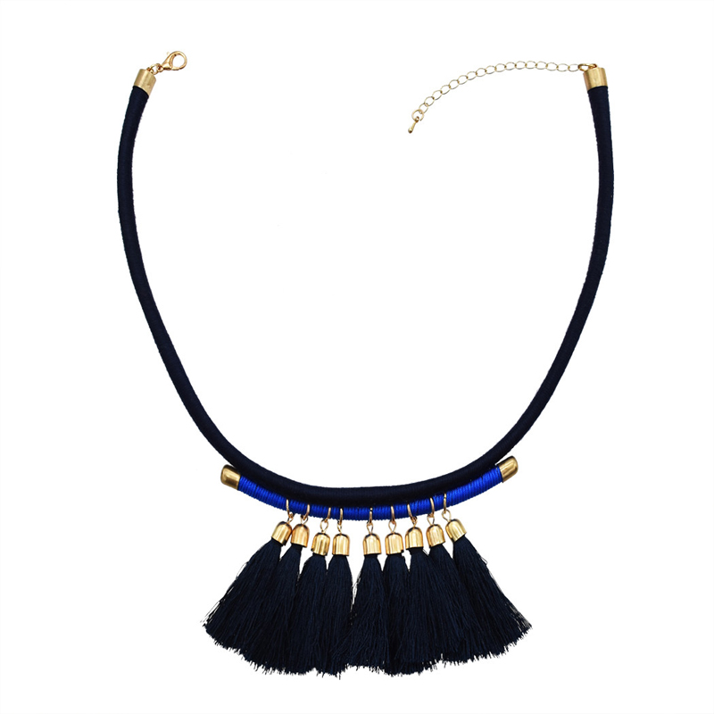 Vintage Fashion Vogue - Bohemen ketting literaire retro-stijl draadverpakking kwastjes