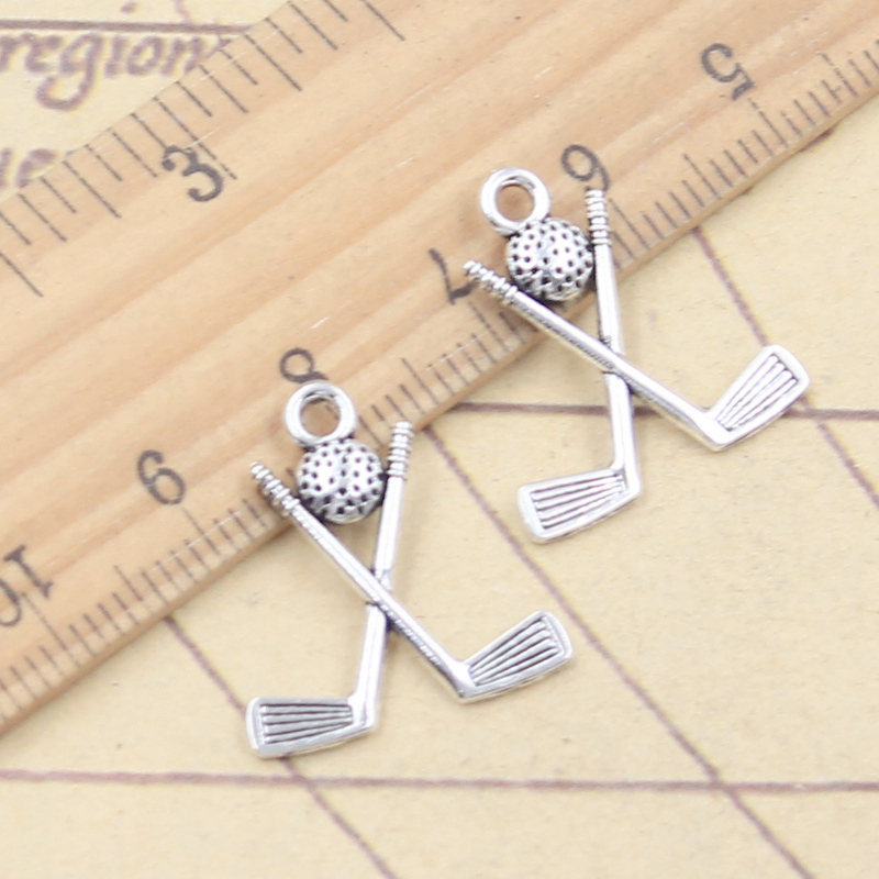 Vintage Fashion Club Photos - 20 Stuks Bedels Hockeystick Club 20X18Mm