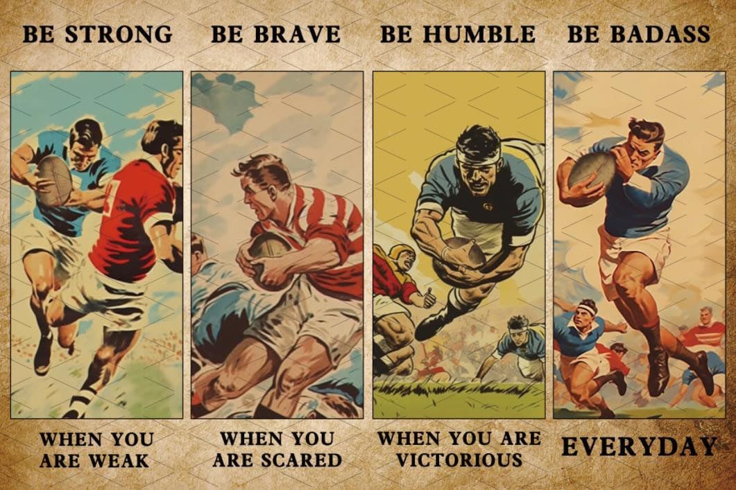 Flyhaw Vintage Rugby Metal Tin - Vintage Fashion Posters recensie en prijs