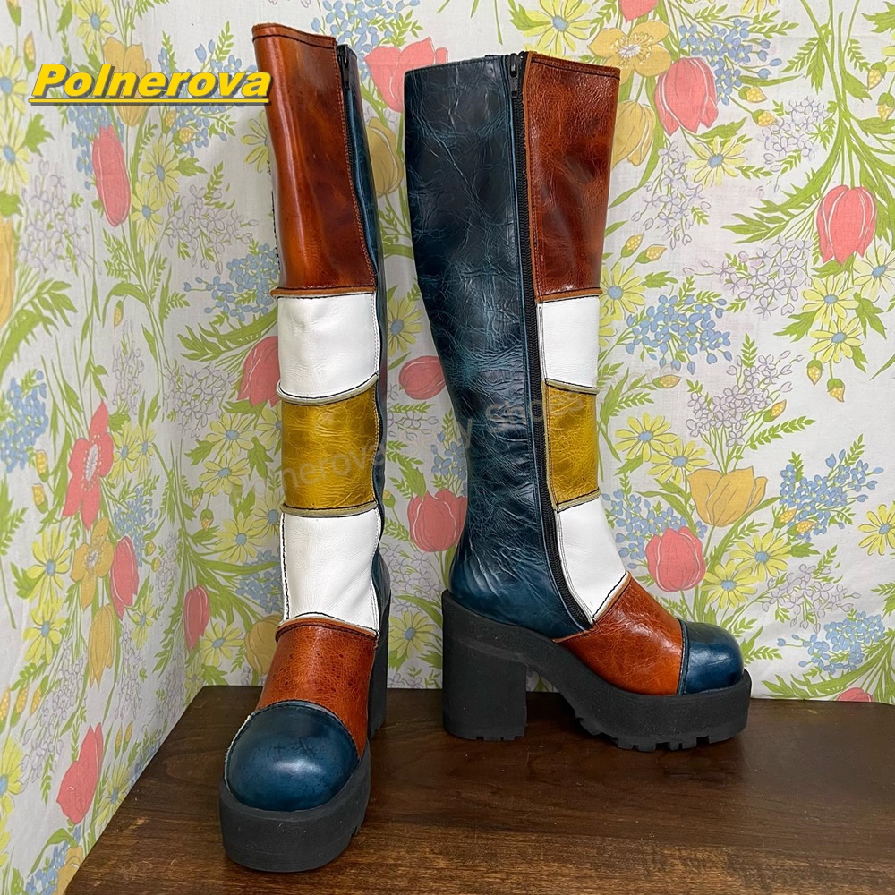 Vrouwen Retro Patchwork Ledere - Vintage Fashion Y2K recensie en prijs