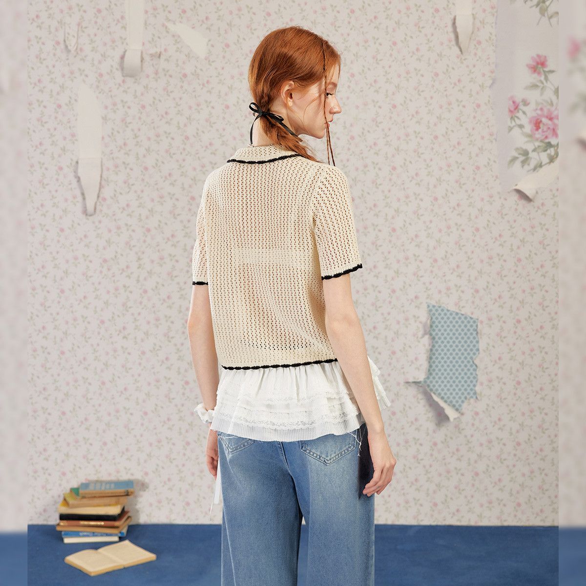Vrouwen Gebreide Geribbelde Bl - Vintage Fashion Korea recensie en prijs