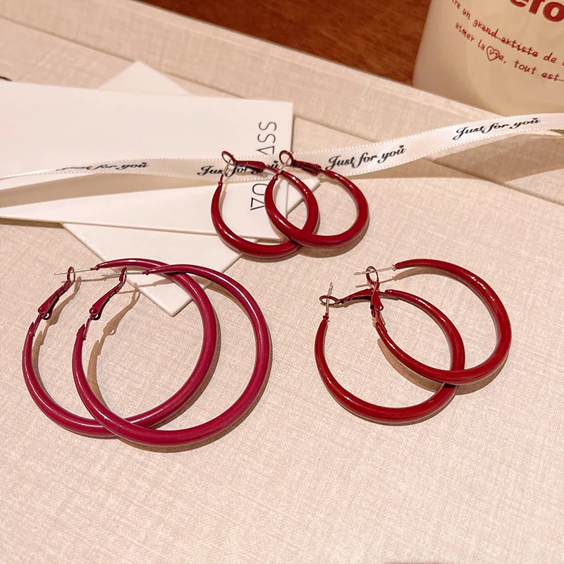 Charm Trendy Wijn Rode Kleur G - Vintage Fashion Korea recensie en prijs