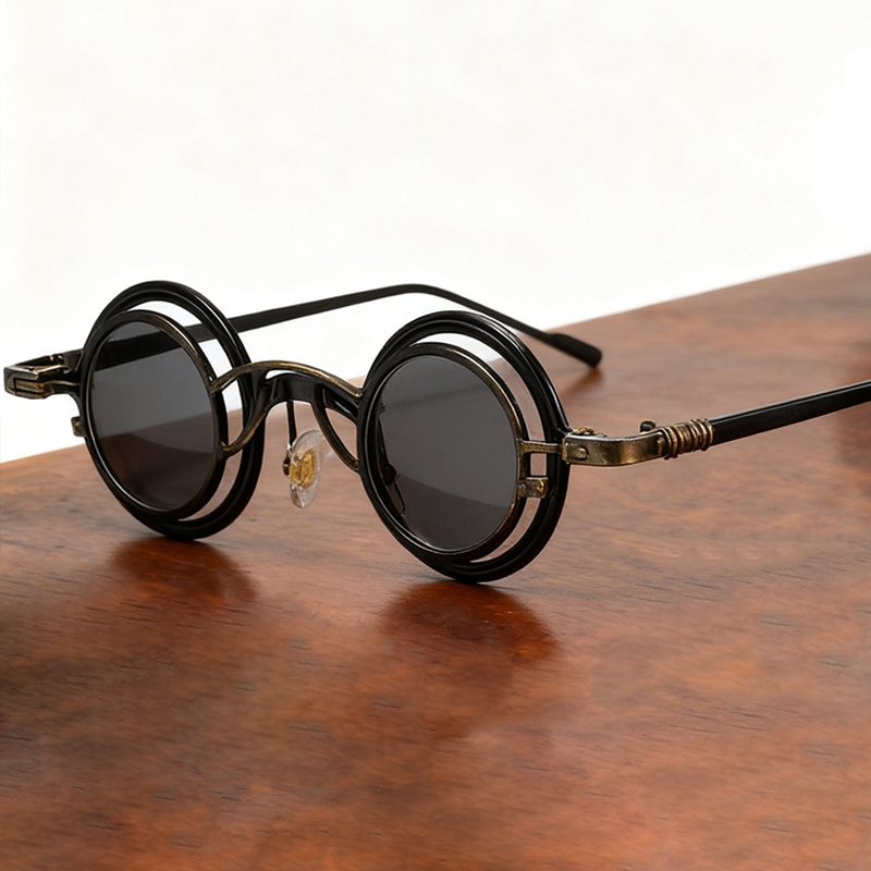 Metalen Rotundity Punk Zonnebr - Vintage Fashion Vogue recensie en prijs