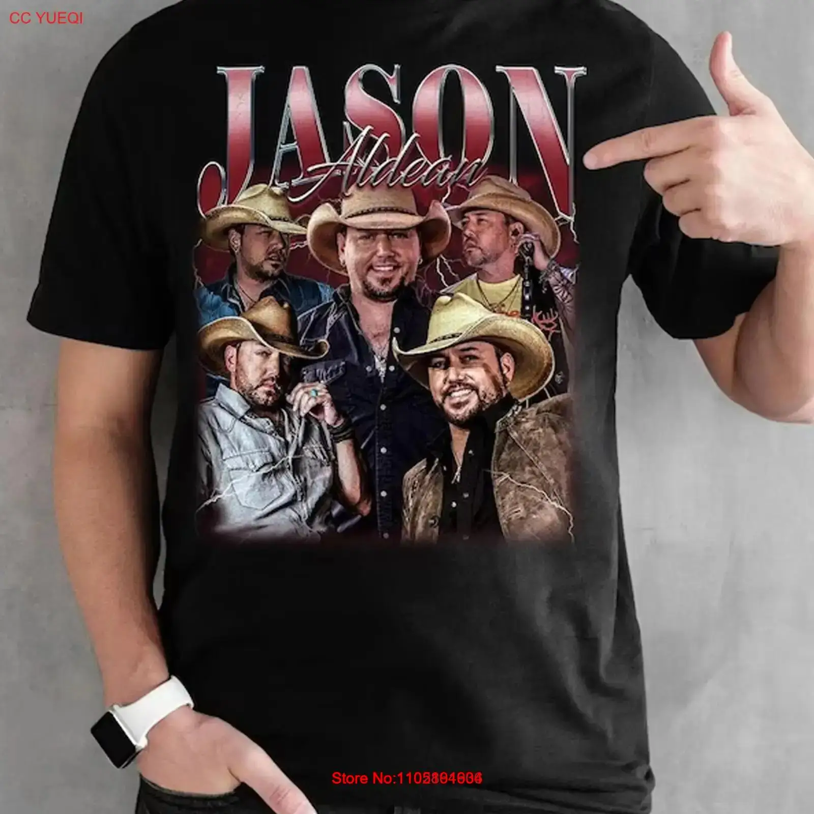 Jason Aldean VTG collage zwart - Vintage Fashion Collage recensie en prijs